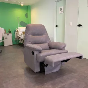 Silla Reclinable Bella Gris con Accionamiento de Botón