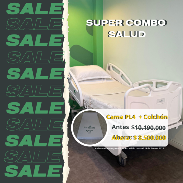 Cama Vital PL4 + Colchón hospitalario